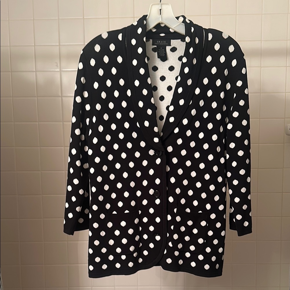 Black and White Polka Dot Women's Jacket